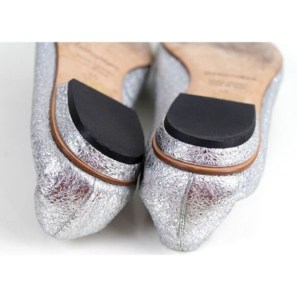 Gianna Meliani METALLIC SILVER GENUINE LEATHER FLAT BALLET SLIP ON SHOES Sz 38 - Picture 10 of 10